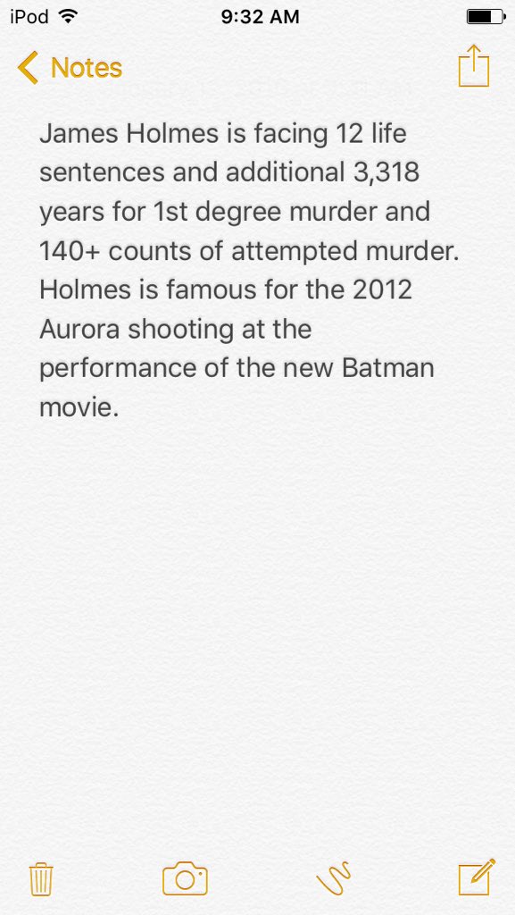 SerialCrimes's tweet photo. Probably the worst mass shooting America has seen. James Holmes is surely one demonic individual https://t.co/k5mBUlp9tE