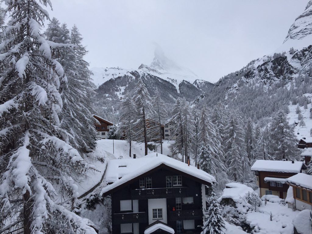 Looking a lot more like #Winter now in #Zermatt - time to get #stoked on snow!