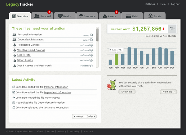legacytracker's tweet image. LegacyTracker is a personal financial organizing tool that helps users organize, track &amp;amp; safeguard important info