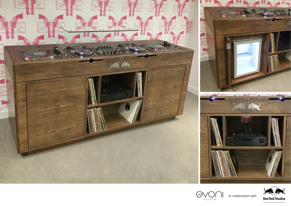 Our bespoke DJ furniture made from solid oak with ample storage space for Redbull Studios @RBMA
#design #redbull