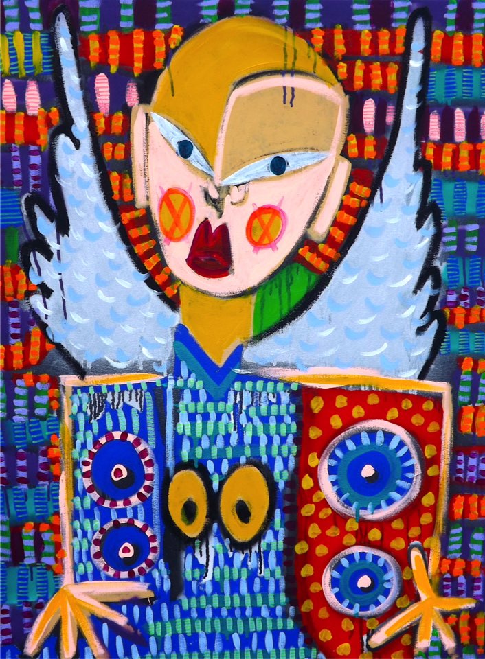 Latest from <a href="/stuckyart/">STUCKY</a> - Prosperity Guardian goo.gl/pn0sS9 #painting #outsiderart