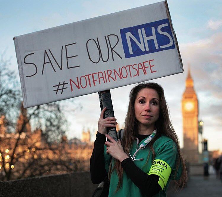 daniel_sharman's tweet photo. Totally behind the Junior Doctors strike. Nhs is a British institution. It's being dismantled. Solidarity with you X https://t.co/k9zXVEmZzw