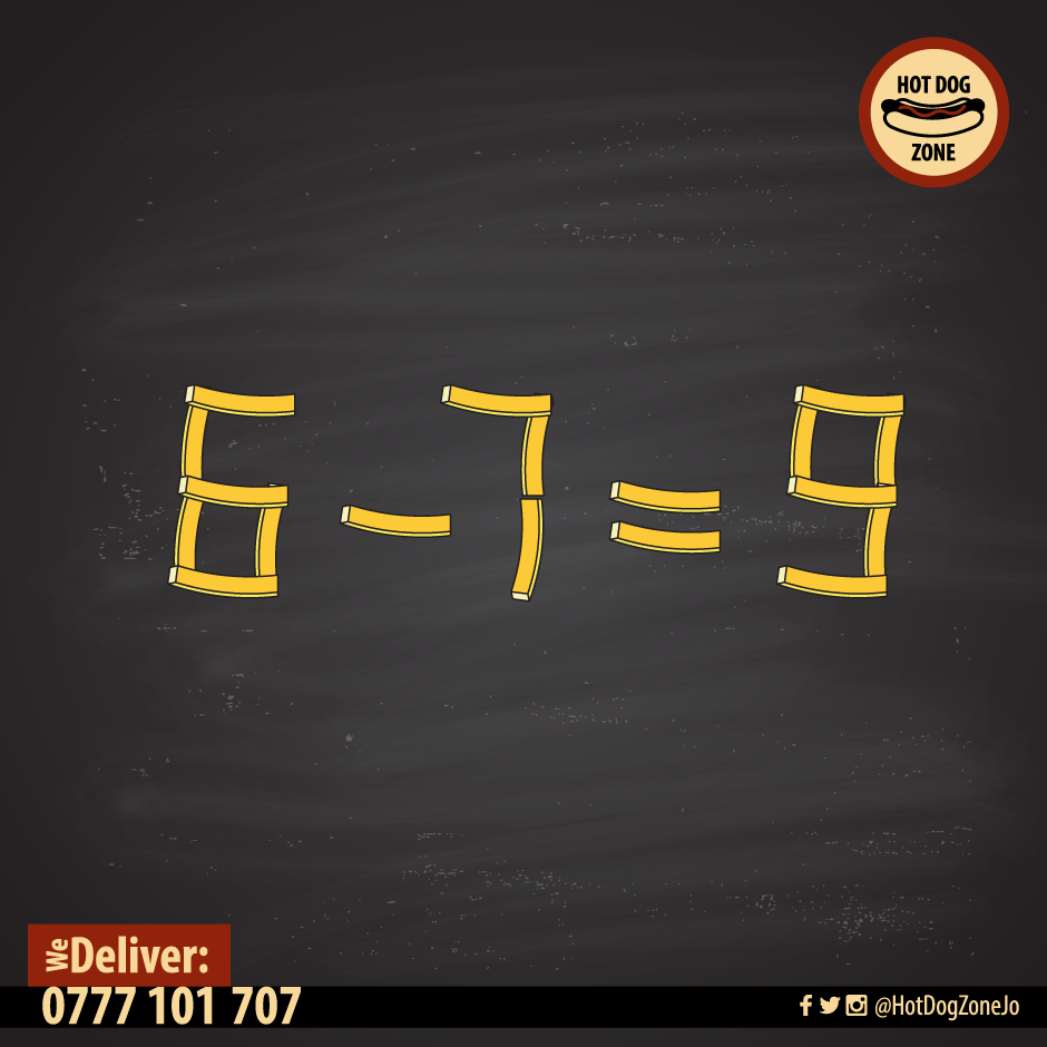 HotDogZoneJo's tweet photo. Can you move the fry to solve it?  
#HDZJo #Puzzle https://t.co/f9SkaTT6Io
