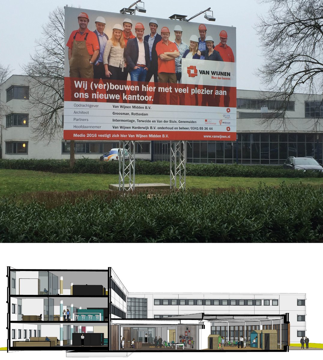 Samen met Van Wijnen Midden <a href="/VanWijnenGroep/">Van Wijnen</a> ontwerpen wij aan het nieuwe kantoor voor de vestiging Harderwijk.