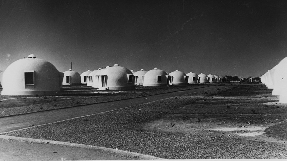 The 1,200 bubble houses in Dakar, Senegal, 1953; formed by inflating large bubbles and forming concrete around them.