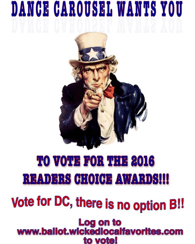 DanceCarouselMA's tweet image. Please take 30 seconds and vote #DanceCarousel for the #ReadersChoiceAwards2016 #WeAppreciateYourSupport