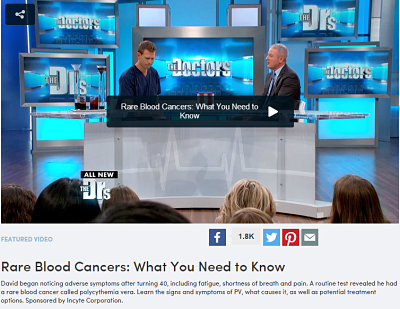 PVReporter's tweet photo. @PVReporter creates MPN Awareness on The Doctors TV Show - https://t.co/V09rYKPiji  #mpnsm, #cancer, #ash2015 https://t.co/lYpH0dHVsK