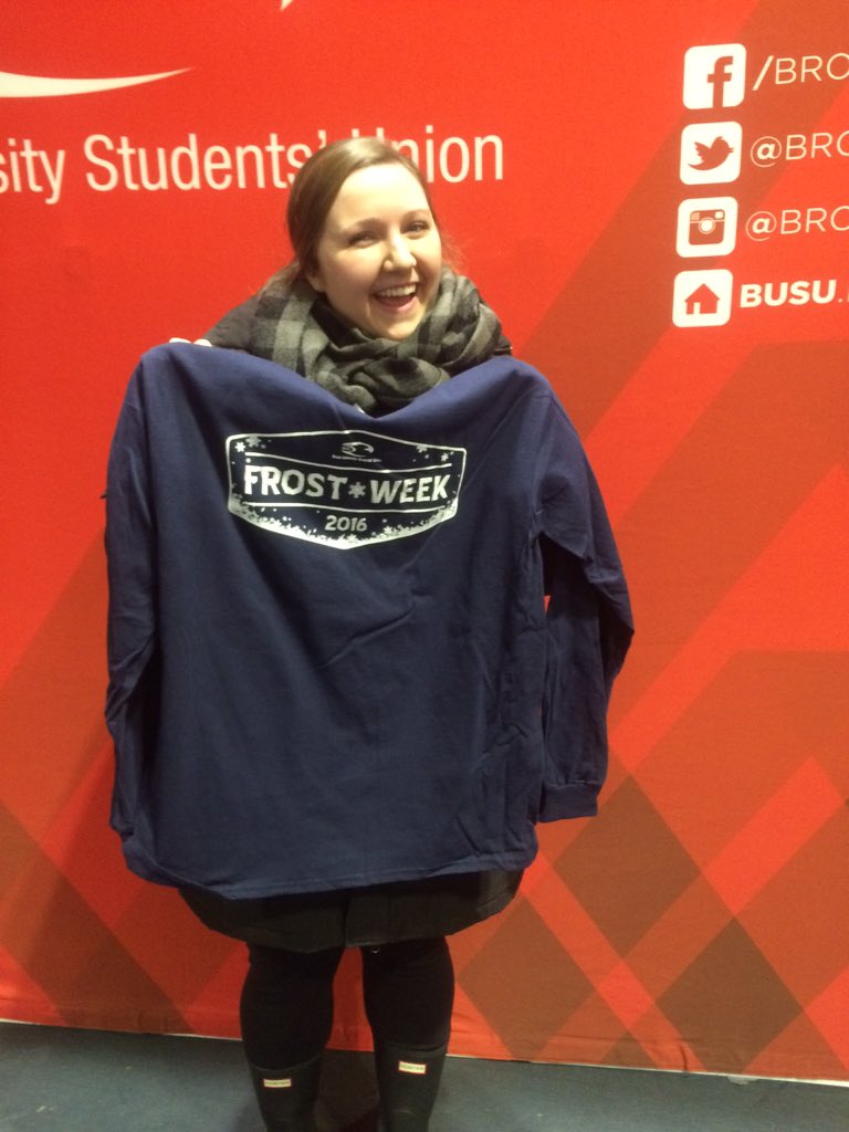 CommKatherine's tweet photo. Thanks @BrockBUSU for the FREE shirt. What would make this day better is if @BrockUniversity made it a snow day! https://t.co/fz9TxKfoql