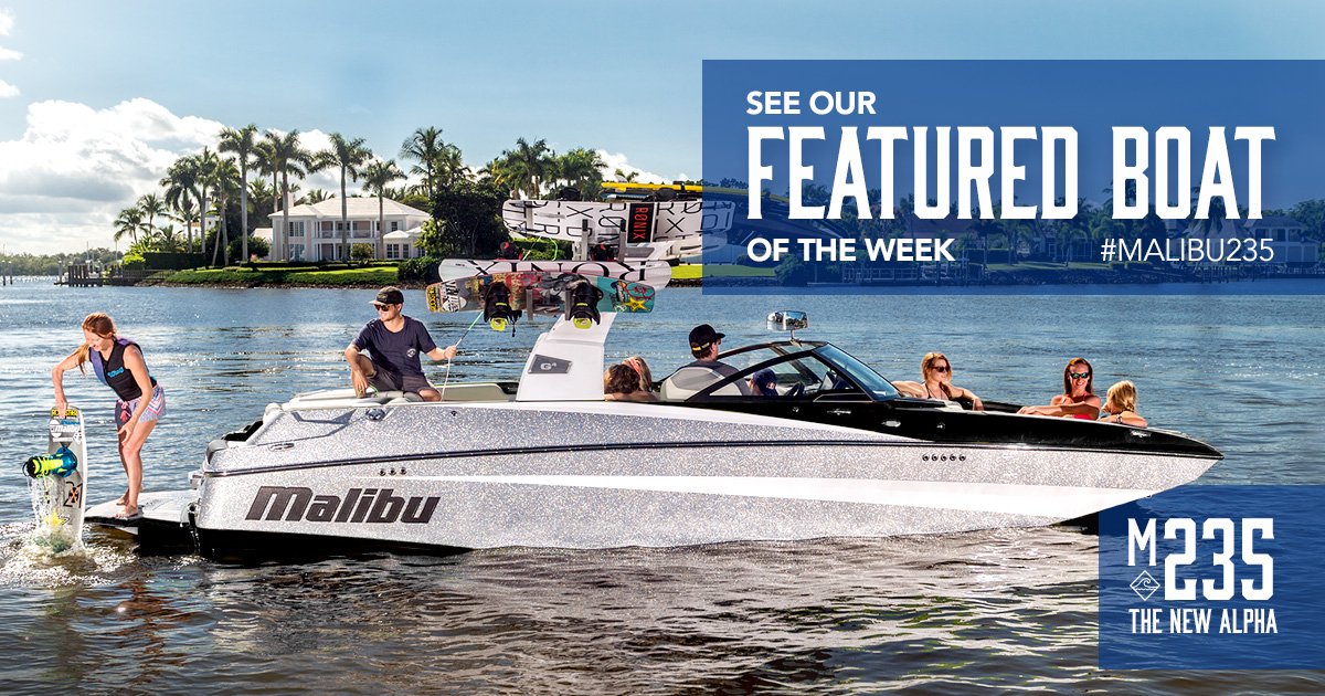 malibuboats's tweet photo. The #MalibuBOTW is the M235. The #MalibuM235 has it all. See for yourself. https://t.co/O0a5mEYgTe https://t.co/XCB44ZrhNS
