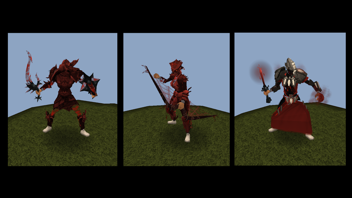 RuneScape's tweet image. Some Blood Dyes teasers, courtesy of the Ninja team.

NEXT WEEK!

*Drools more*

twitch.tv/runescape

#RSDevQA