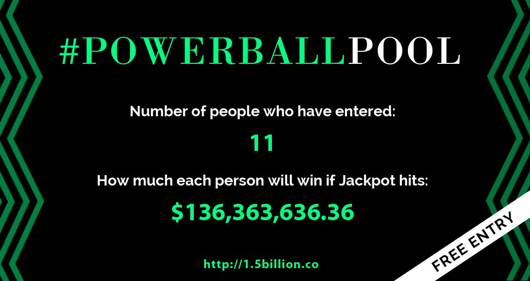 OnlyInBOS's tweet photo. The #Powerball is now at $1.5 billion. This morning, I launched #PowerballPool: https://t.co/uAEhNqlEVt https://t.co/96CfRKuYLX