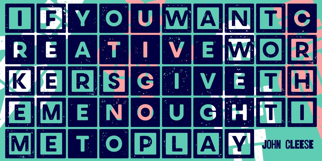 AIGAdesign's tweet photo. “If you want creative workers, give them enough time to play.” —John Cleese, set in Woodkit https://t.co/jcblakgkDb https://t.co/vgHdtMytUe