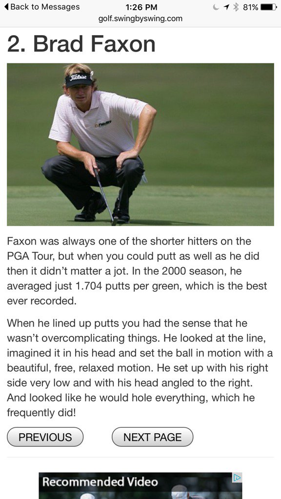 McLeanGolf's tweet photo. Faxon ranked #2 all time greatest putter.I got to see a ton of putts go down.Fun times! #shortgameschool @TrumpDoral https://t.co/LTjzZCE5YC
