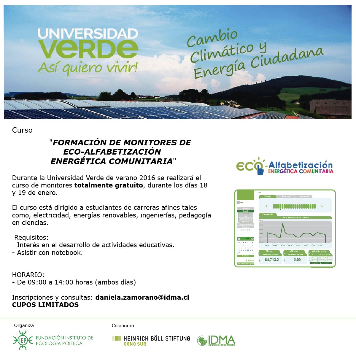 Uverdechile's tweet photo. Conviértete en monitor de #EcoAlfabetizacion Dentro de la #UniversidadVerde2016 podrás capacitarte gratis! No Faltes https://t.co/3JsLE2GSyp