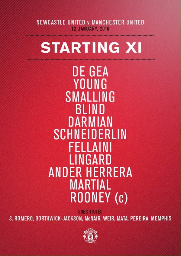 This is the #MUFC team that will be producing an atrocious performance this evening: