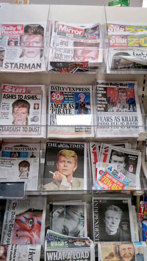 LanceUlanoff's tweet photo. Still doesn't feel real. My son grabbed this shot in Scotland. #DavidBowie https://t.co/AqB3fOqgc2