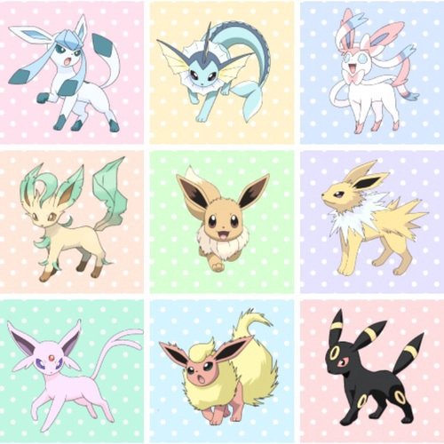 LoveAngelFallen's tweet photo. #EspecialPokemon #Eeve #Glaceon #Sylveon #Vaporeon #Flareon #Jolteon #Leafleon #Espeon #Umbreon #Evolutions https://t.co/m5dYbudIVq