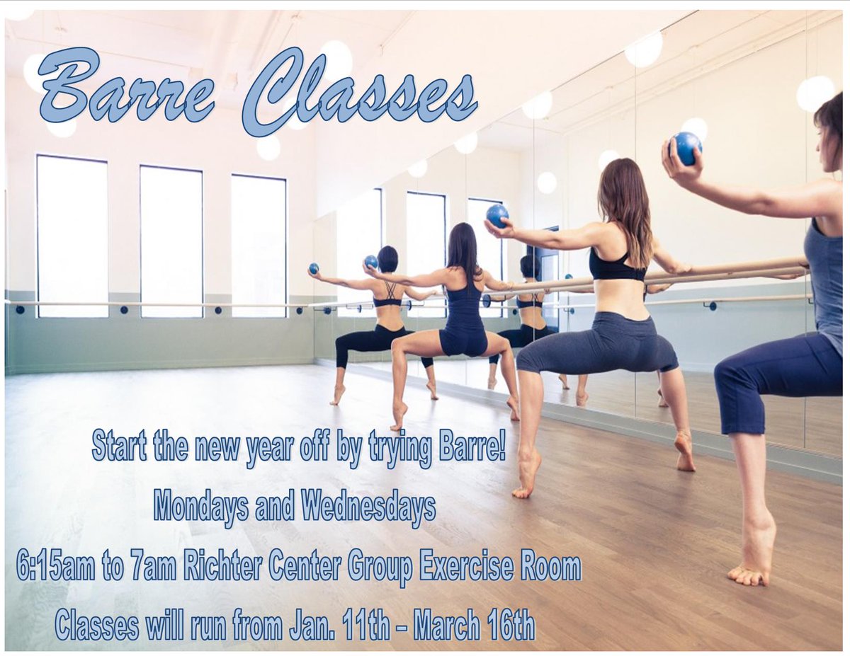 SBU_Recreation's tweet photo. Barre Classes NOW offered at the Richter Center! #Bonafit #barre https://t.co/axepJj9QIZ