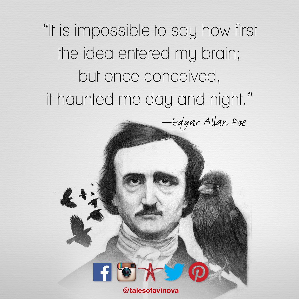 Once conceived, it haunted me day and night goo.gl/TGn6DG #edgarallanpoe #talesofavinova #quotes
