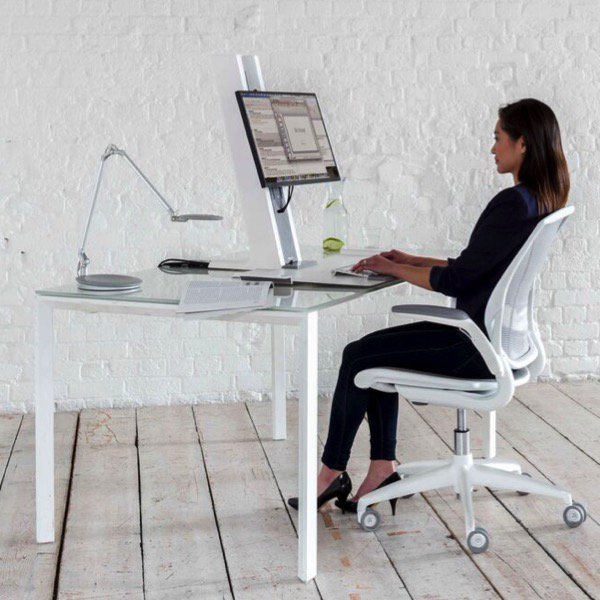 Sitting on the edge of your chair to view the screen? Try positioning your monitor closer. #ErgoTips