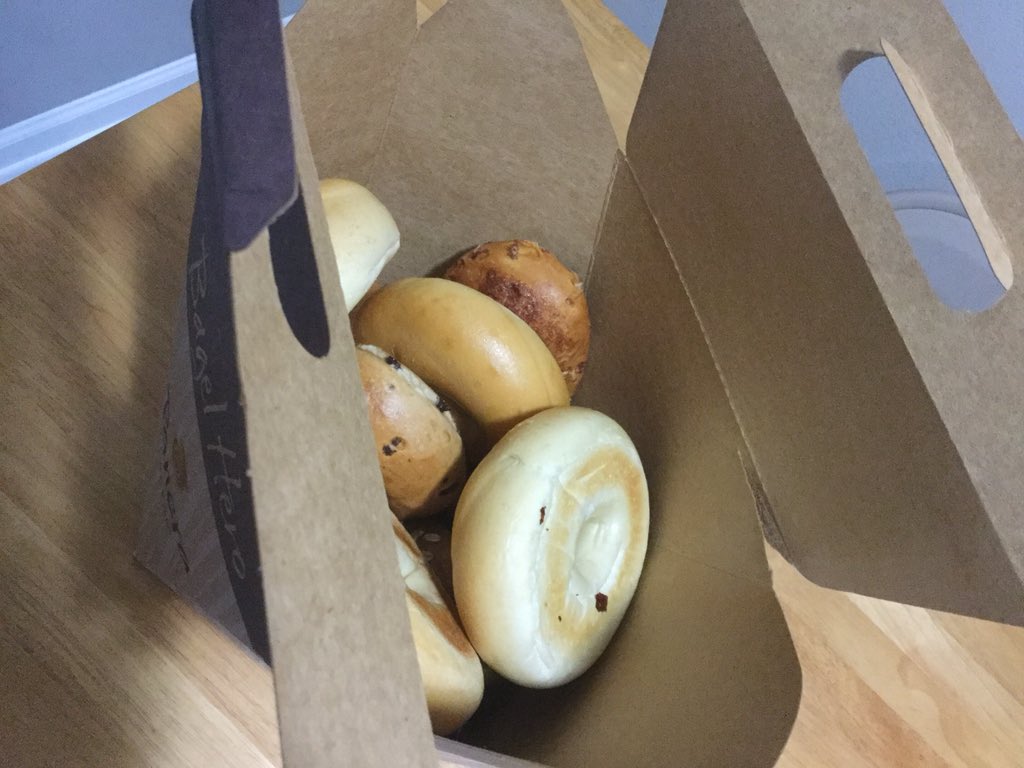 Tuesday=>Bagels 😋 <a href="/Fatemaajaffer/">Fatema Jaffer</a> <a href="/ItsGleneve/">GiGi 🫶🏾💚</a>