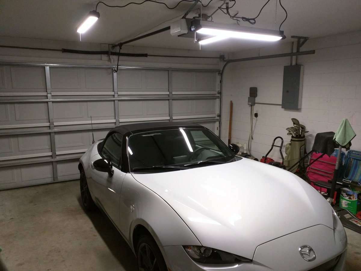 ND Club looks awesome under new garage lighting! #mazda #miata #mazdausa #mx5 #mazdamovement #ceramicmetallic