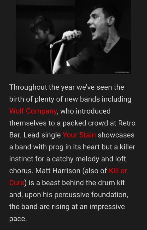 WolfCompanyBand's tweet photo. Incase you missed it, here is our feature in Manchester Rocks' Highlights of 2015... https://t.co/N4ayHoe0ns