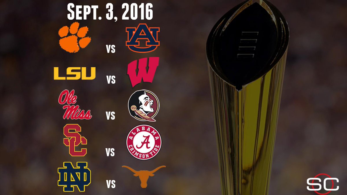 SportsCenter's tweet photo. Just 234 more days until college football returns....

With an epic slate of games. https://t.co/DV5tlBxpbx