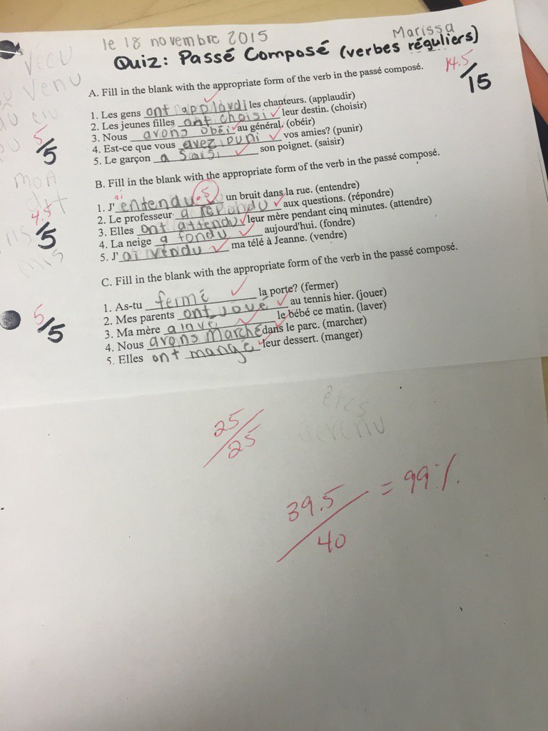 LPPCamp's tweet image. Bon travail, presque parfait!! #frenchtutoring #passécomposé #results #hamont