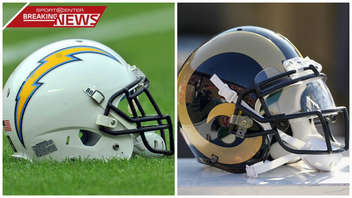 SportsCenter's tweet image. BREAKING: Rams to relocate to Inglewood, CA; Chargers have year to negotiate to join them. (via ESPN, media reports)