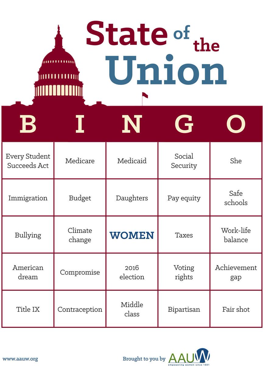 #SOTU BINGO!! What could be better?!?!