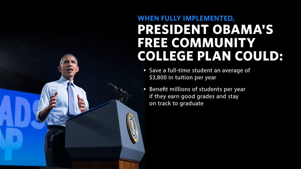 ObamaWhiteHouse's tweet photo. "We have to make college affordable for every American." —@POTUS #SOTU https://t.co/aXI5lFyLuM