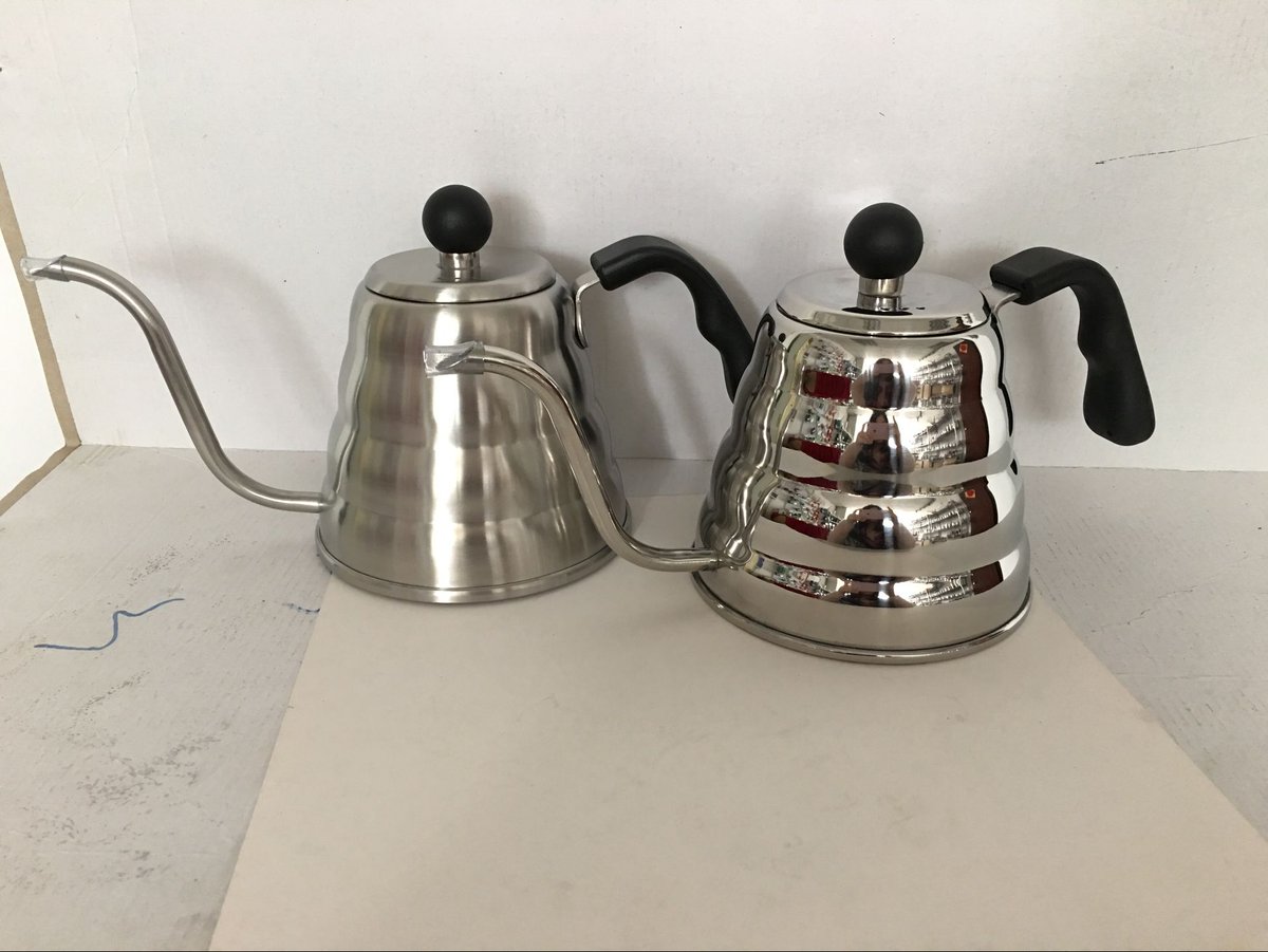 satin finishing&amp;mirror finishing pour over coffee kettle