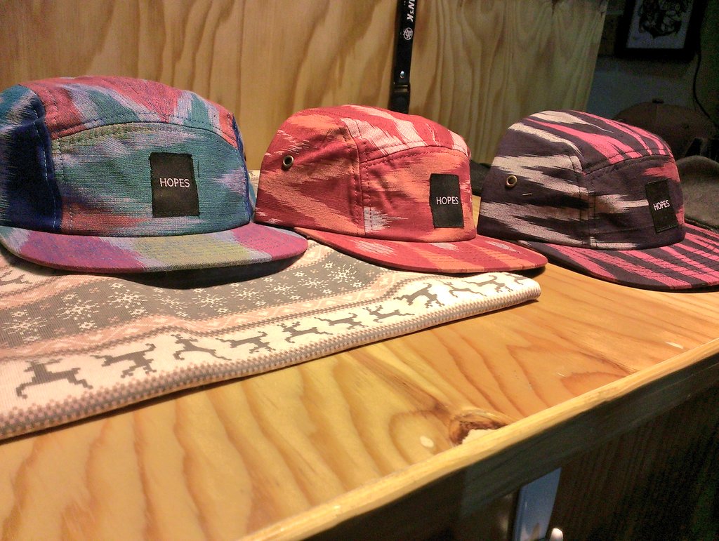 Newest cap! 5 Panel Ikat cap. Available in blue, red and black