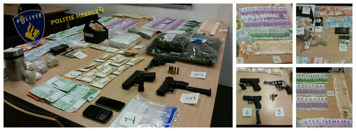 2 KG harddrugs. 1 KG softdrugs, wapens en ruim 123.000 € aangetroffen in sportschool 'MSP'. 2 verdachten aangehouden