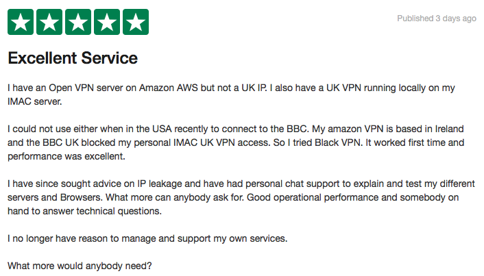 blackVPN's tweet photo. Another 5 star review on TrustPilot - cheers John G #blackVPN https://t.co/1mvdXKYb4E https://t.co/1aHrd8T0v5