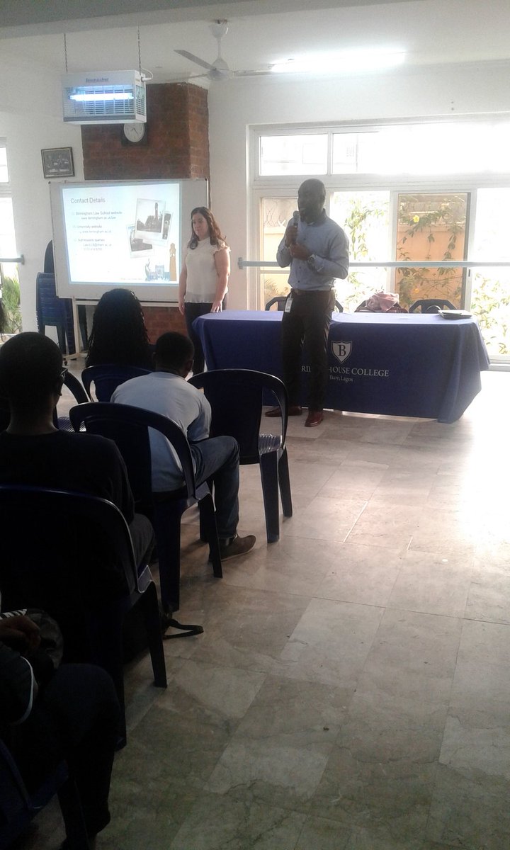BridgeHouseNG's tweet photo. Theresa Lynch(Director of advocacy) and John Ojeogwu representin @unibirmingham in a talk session with #BHCStudents https://t.co/oUWS0pCJwa