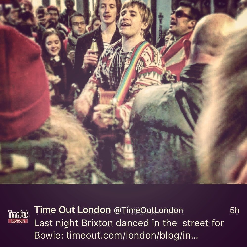 Sylvester mentioned in Time Out #Bowie #BowieForever #bowieRIP #thedirtyblonds #Brixton #Brixtonstreetparty