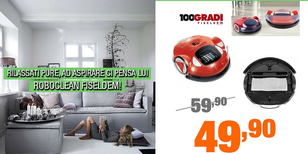 grecoshop's tweet image. Rilassati a pulire i pavimenti ci pensa #Roboclean #Fiseldem ;) #Prezzo #unico #qualita #garantita da #Grecoshop!