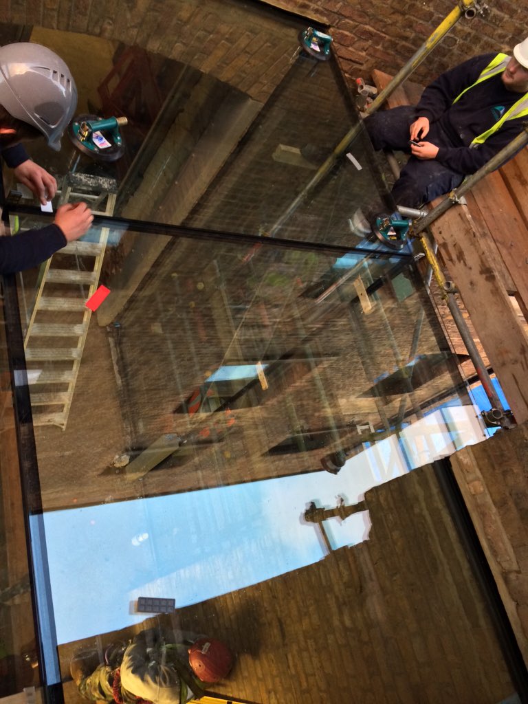 Glass walk way under construction #glass #glazing #architects
