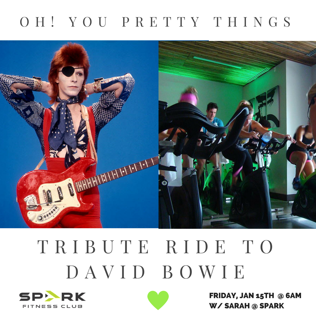 Sarah_E_Nelson's tweet photo. Book a bike and join me for a David Bowie Tribute Ride at @Sparkgym this Friday! #cycling https://t.co/4zWBJRRZ08