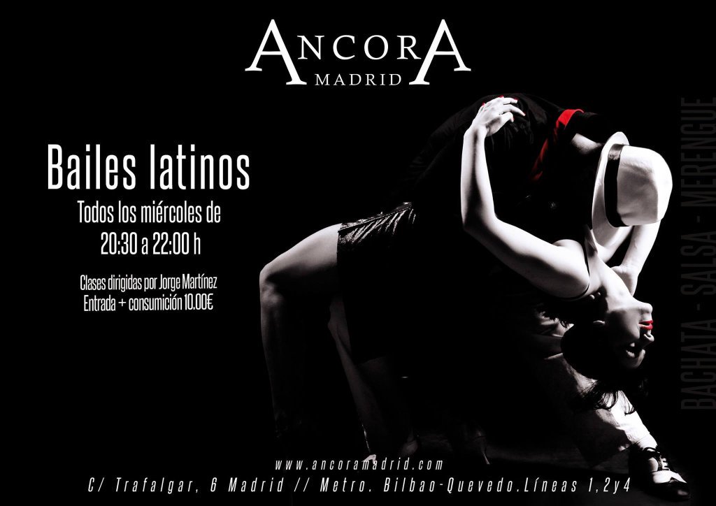 AncoraMadrid's tweet photo. Y de nuevo clases de bailes latinos de la mano de Jorge Martínez.
20.30 a 22.00h.Entrada + Consumición10€ #AncoraM https://t.co/HA5E8cbdVs