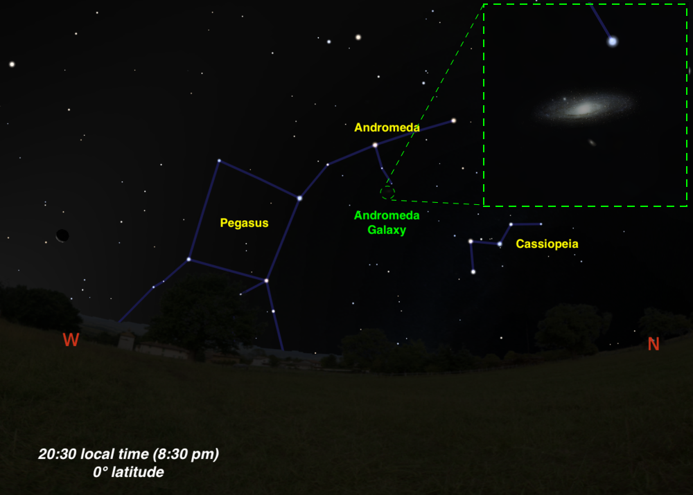 AstroPoint101's tweet photo. Wanna see something 2.5 million l.y. away? No scope needed. Check out the Andromeda galaxy! #astronomy #scienceyo https://t.co/PfOuBQ7YJ7