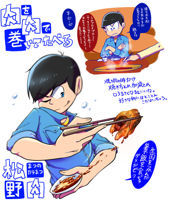 肉を肉で巻いて食べる肉食系肉のtwitterイラスト検索結果