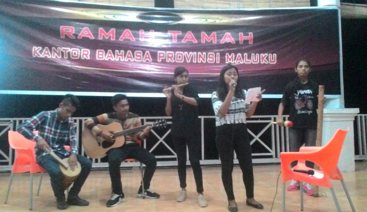 SUNYI. Amir Hamsah, musikalisasi oleh tim SMA 4 Ambon. Melepas Pak Toha, Kepala Kantor Bahasa Maluku