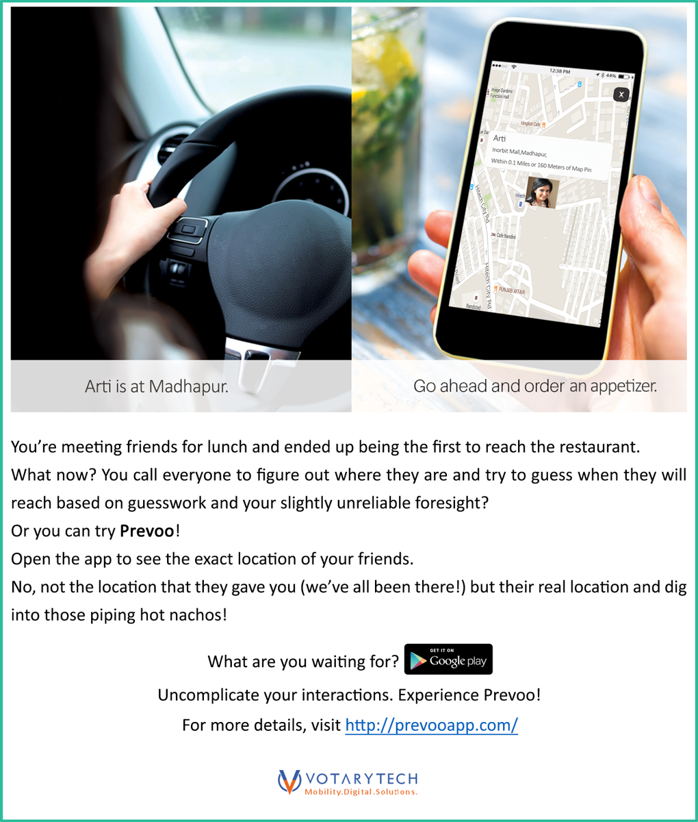 votarytech's tweet photo. Prevoo for Friends. 
Locate. Connect. Communicate.
Have you tried it yet? #TimeToPrevoo #VotaryTech https://t.co/9yTBrgbltu