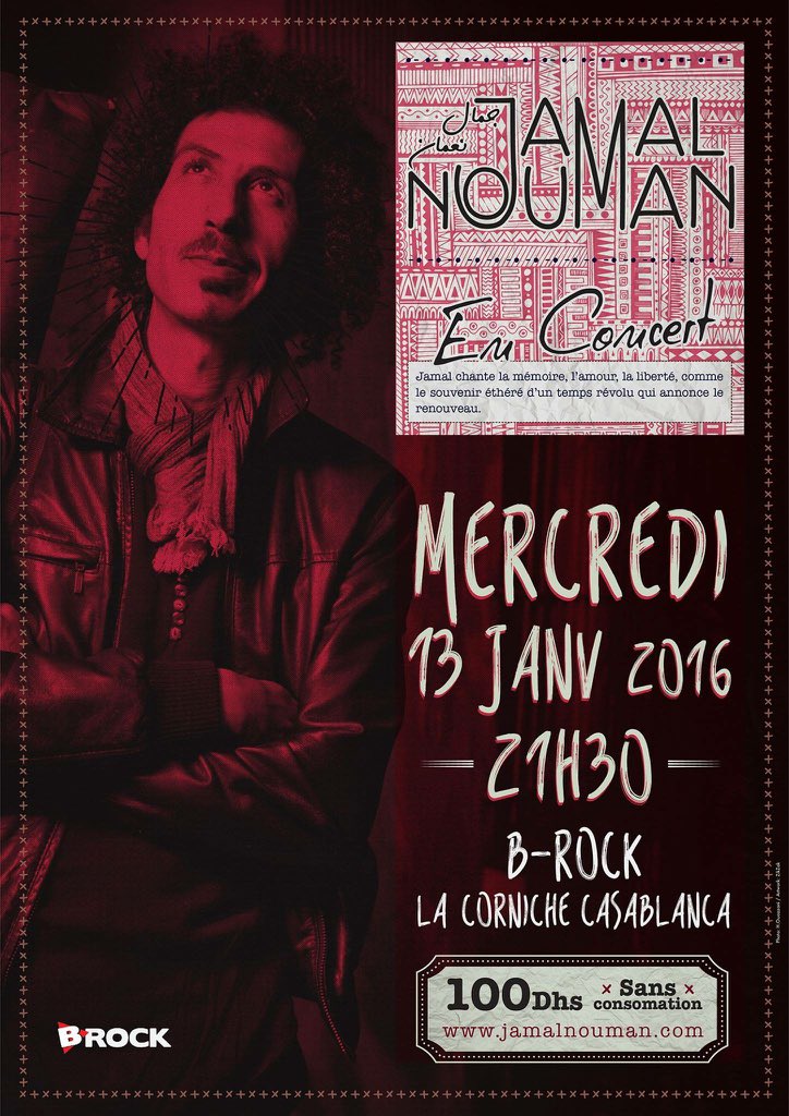 N'oubliez pas de venir ce soir prendre du plaisir à écouter <a href="/jamal__nouman/">جمال نعمان</a> en concert.
