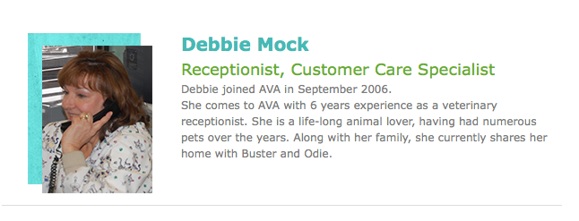 AlleghenyVet's tweet image. Debbie Mock is our Featured AVA Team Member of the Month! Thank you Debbie for your great work. We appreciate you!