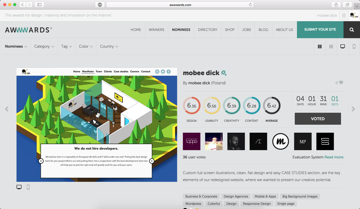 mobee_dick's tweet photo. Our new #website was just nominated in the #Awwwards! Please show us your #support and vote! https://t.co/Up2tnt7Kn3 https://t.co/39INy6qoDz