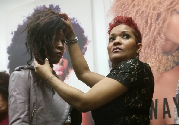 MinorityWVets's tweet photo. Vet getting styled at #GlammingForward event. https://t.co/h9fXxDqPqC